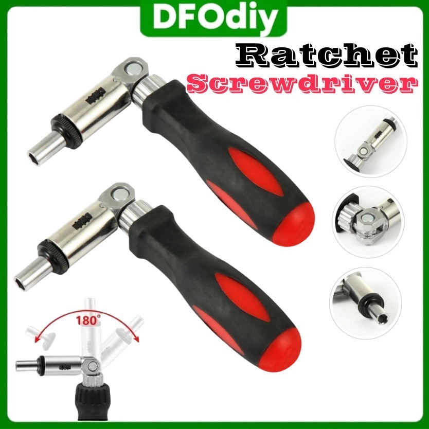 DFOdiy Ratchet Screwdriver 1/4 Hex Ratchet Bit Handle Screwdriver ...
