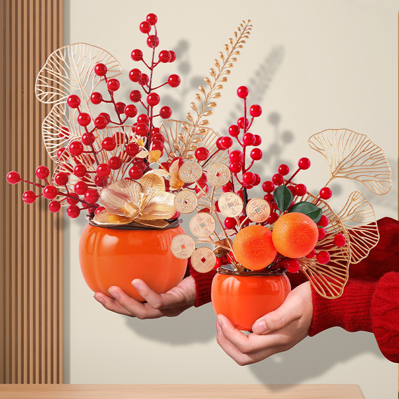 2026 Chinese New Year Decorations Flower Pot  mini bonsai plant  Desktop Decoration Strong Durable Home Decor | Shopee Malaysia