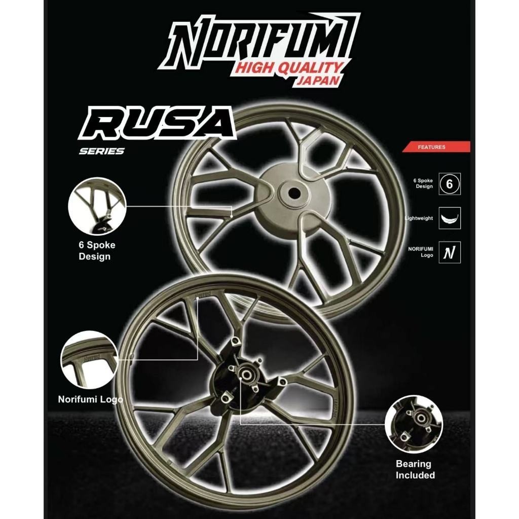 NORIFUMI NVX V1 V2 ABS RUSA SPORT RIM 1.6/1.6x17 BLACK & BRONZE COLOUR ...