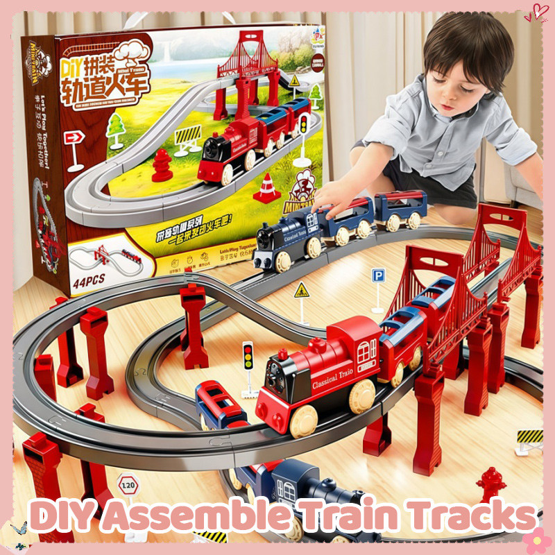 DIY Mini Train Set Railway Sets Toys Electric High-speed Rail Train ...