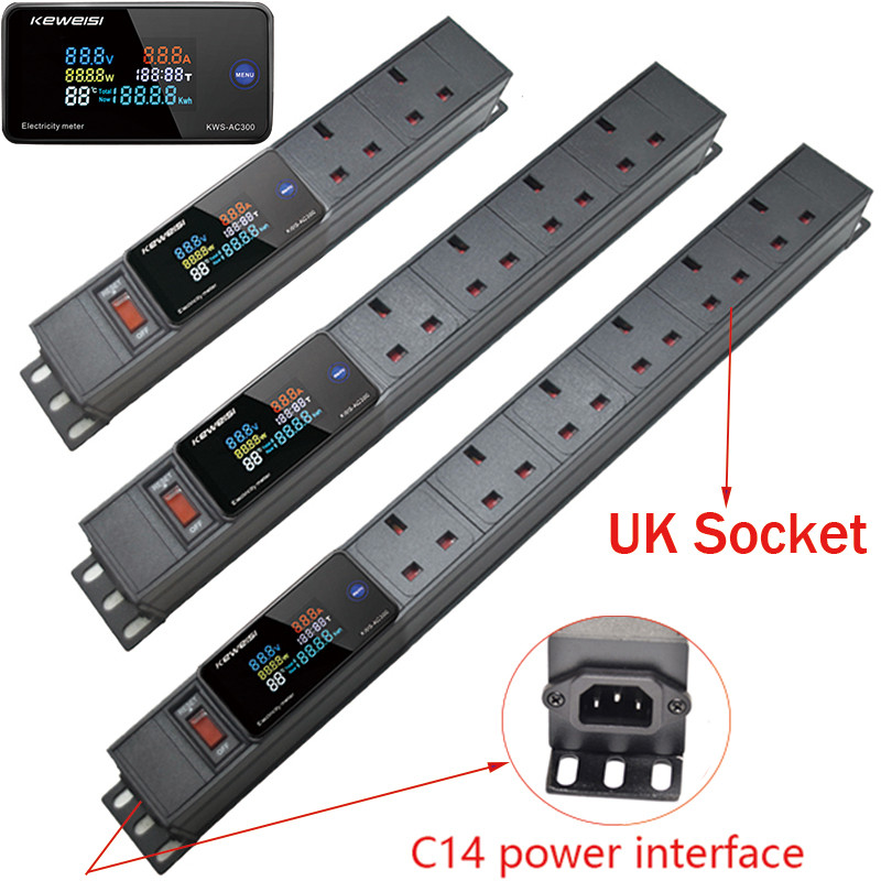 C14 input PDU power strip, 2-13Ways UK socket distribution unit,with ...