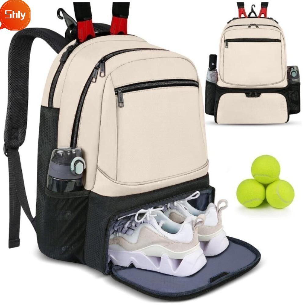 SHLY Tennis Backpack, Reversible Zipper Closure Pickleball Rackets ...