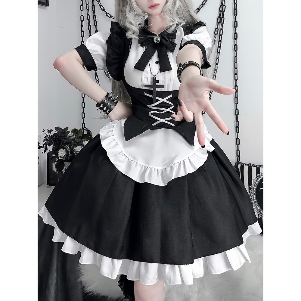 Halloween Dark Girl Gothic Style Lolita Maid Costume Anime Cosplay ...