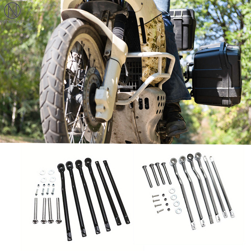 NTW Motorcycle Mount Luggage Rack Side Bag Bracket Saddle Saddlebags