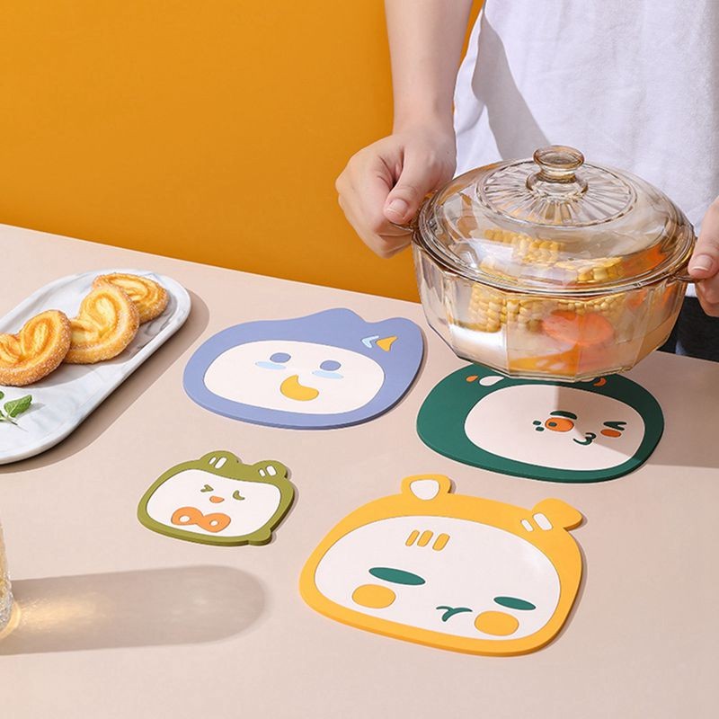 Non-slip Cartoon Coaster Table Mat PVC Cup Mat Holder Coffee Tea Drinks ...