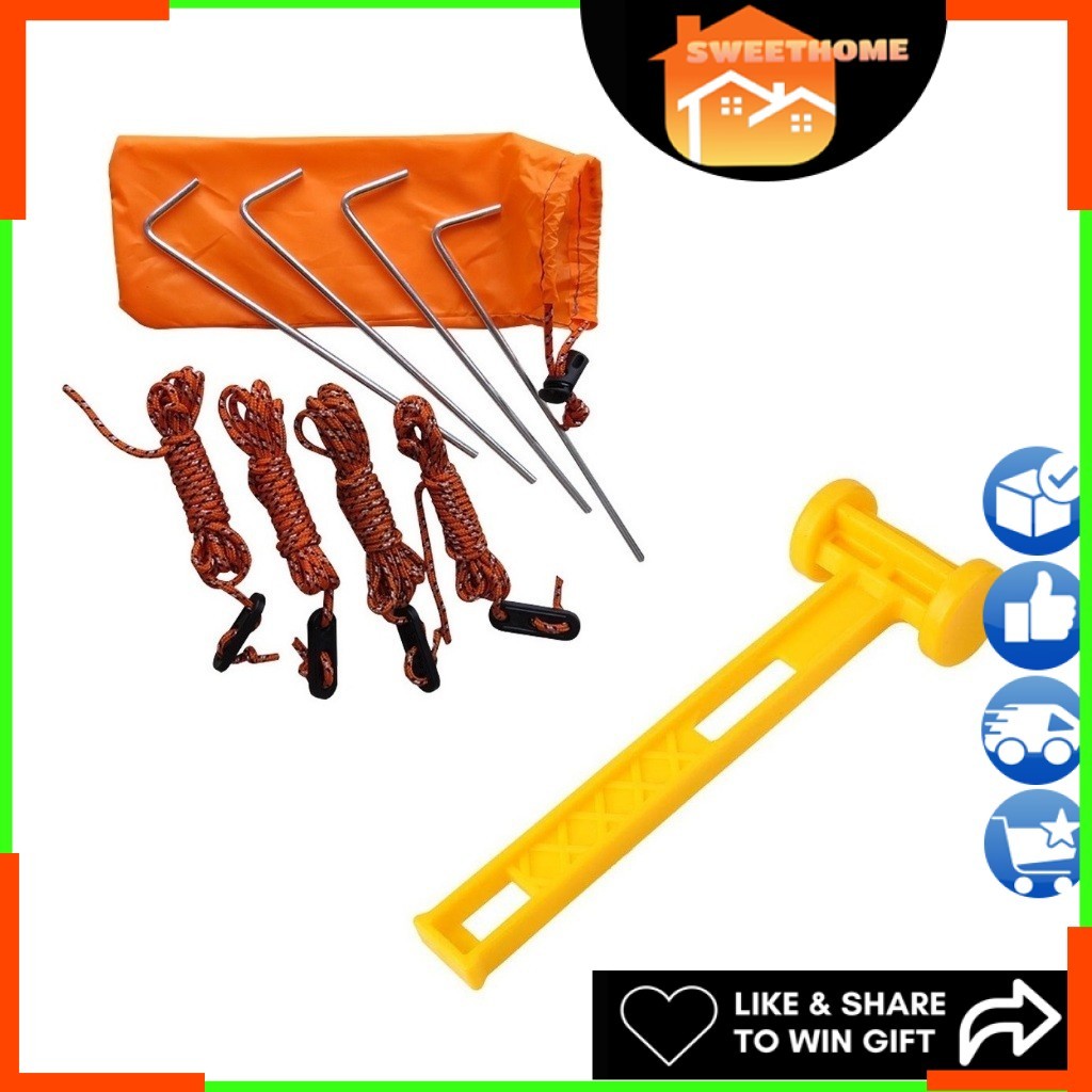 EcoSport LLLL Tent PEG Pole PEG Ground Pin Camping Tool with Wind Rope ...