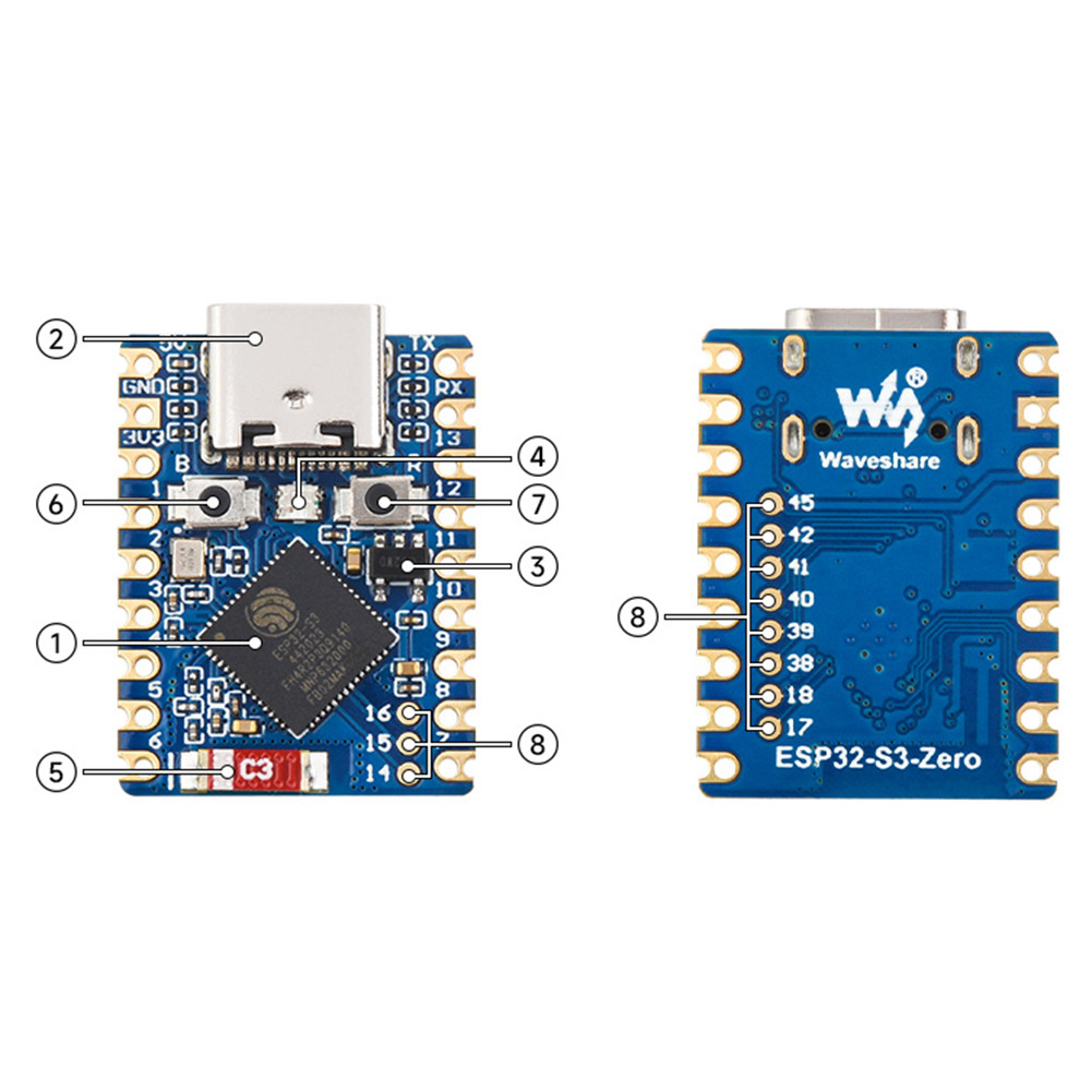 ESP32-C3-Zero ESP32-S3-Zero Mini Development Board Support 2.4GHz Wi-Fi ...