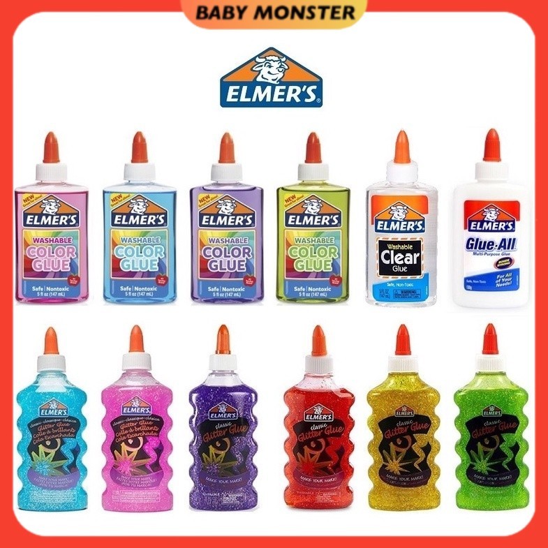 (NON TOXIC) Elmer's Colour Glue Glitter Glue Clear Glue All ...