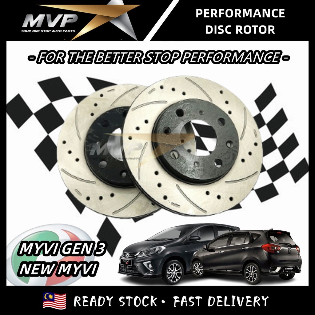 Perodua Myvi '18 M800 Performance Sport Slotted Hole Line Brake Disc ...