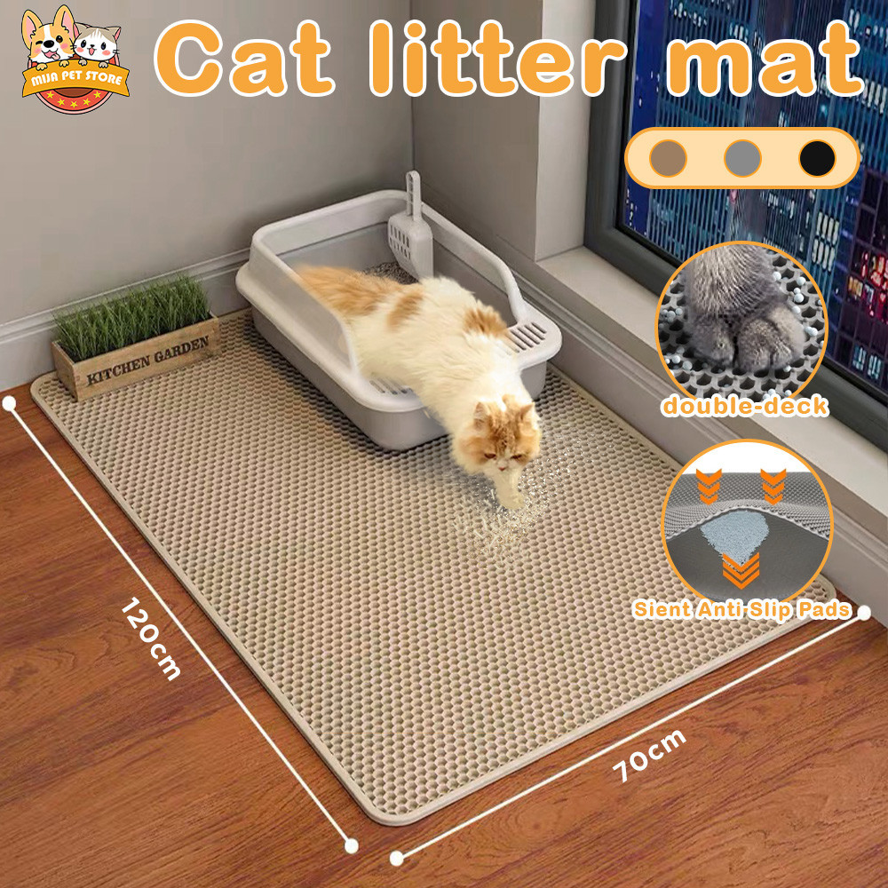 Premium Quality Extra Thick Large Cat Litter Mat Karpet Pasir Kucing ...