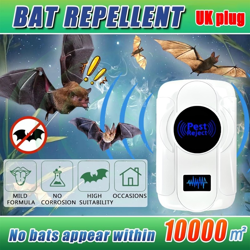 No bats appear within 10000² ultrasonic Bat repellent UK plug Easily ...