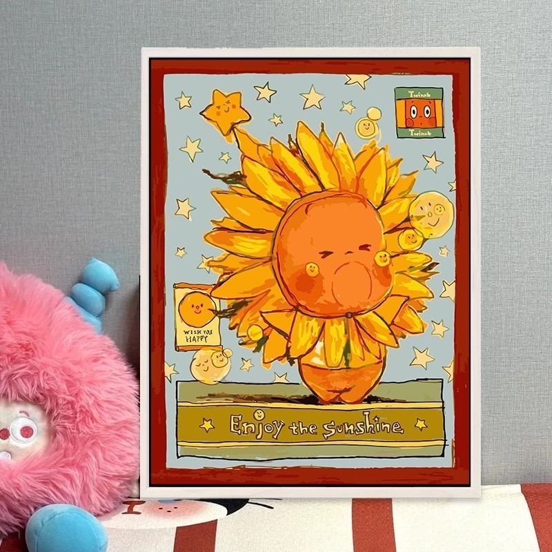 Twinkle twinkleTwinkle星星人数字油画diy填充填色手工手绘丙烯油彩画