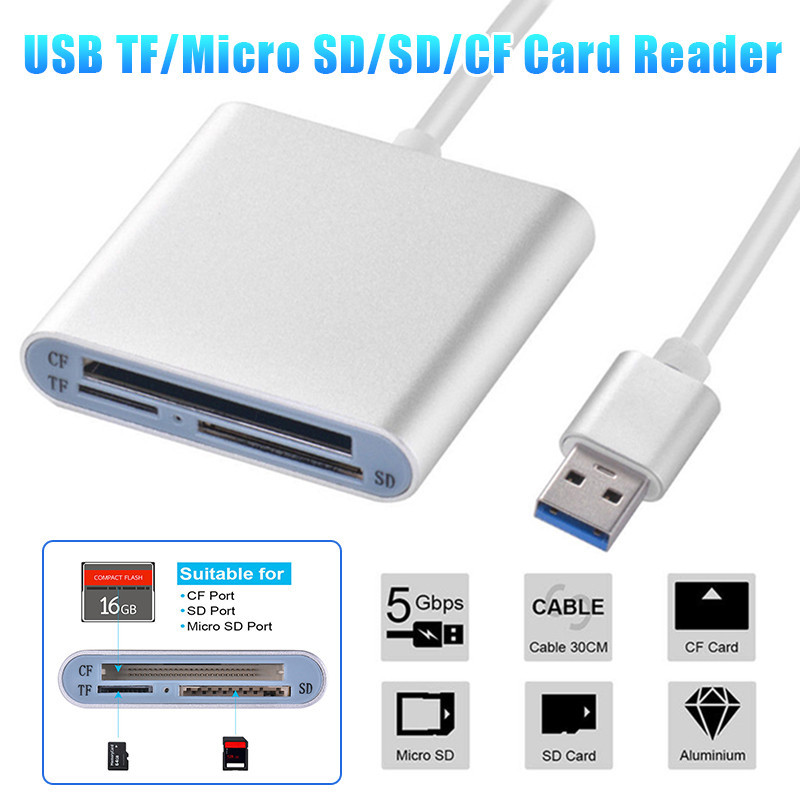 USB 3.0 Compact Flash Multi Memory Card Reader For TF SD CF Card 5Gbps ...