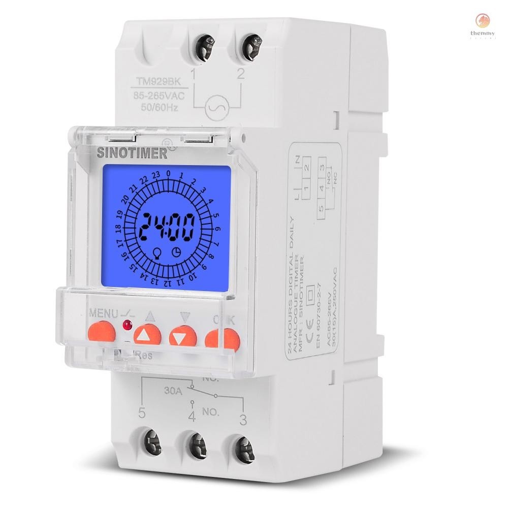 Digital LCD Display 24 Hours Electronic Time Clock 85-265V Hours ...