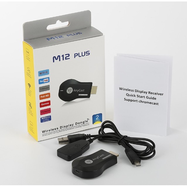 Original M12 PLUS Dongle Anycast 1080P HDMI Wireless TV WiFi Airplay ...