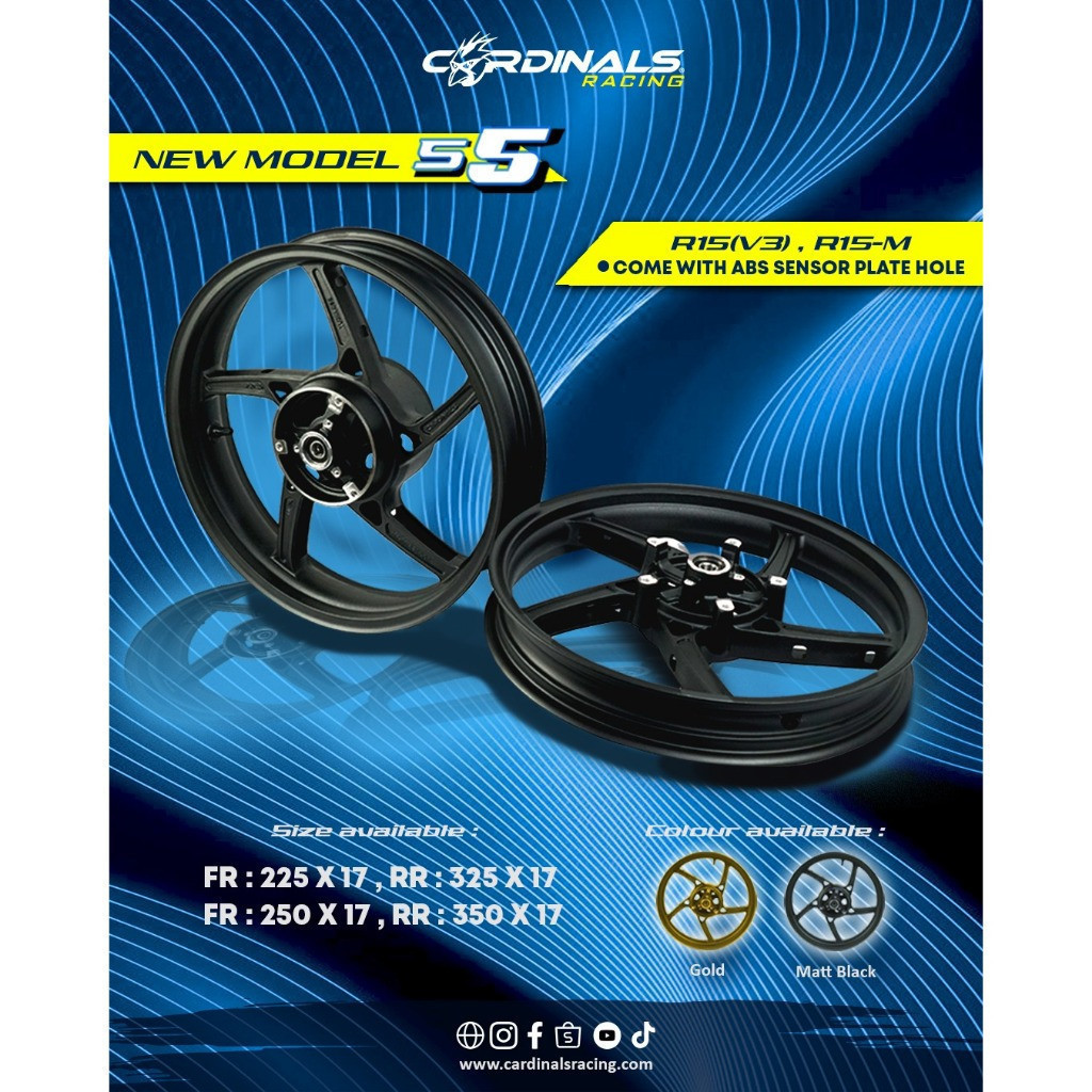 CARDINALS RACING R15 V3 / R15M / R15 M / MT15 / MT 15 SPORT RIM S5 ...