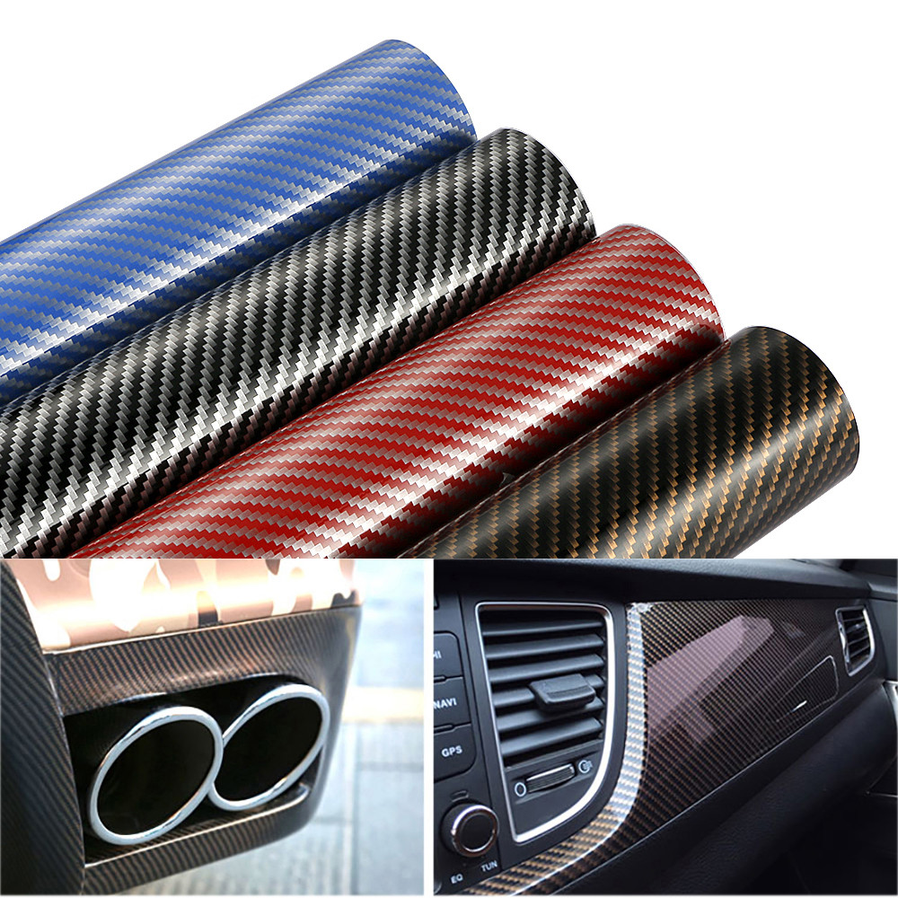 2D High Glossy Carbon Fiber Vinyl Wrap Film 10/30*100cm Automobiles Car ...