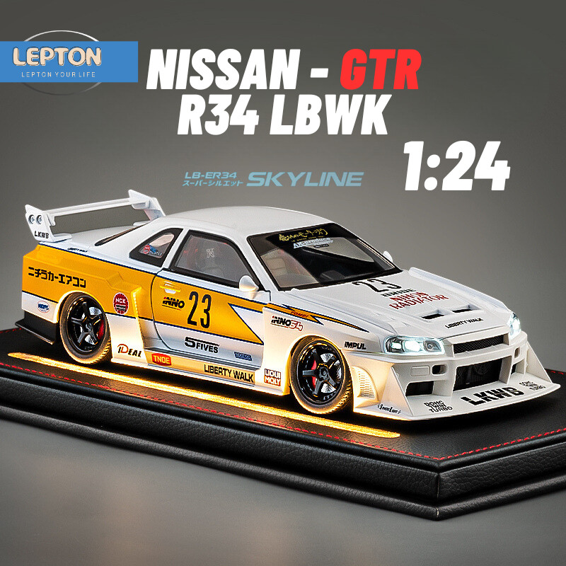 Lepton DIECAST LB-R34 SUPER SILHOUETTE SKYLINE LBWK Scale 1:24 PREMIUM ...