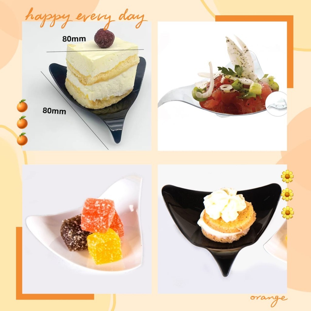 25PCS Mini Triangular Appetizer Plates Dessert Plate Part Serving Mini ...