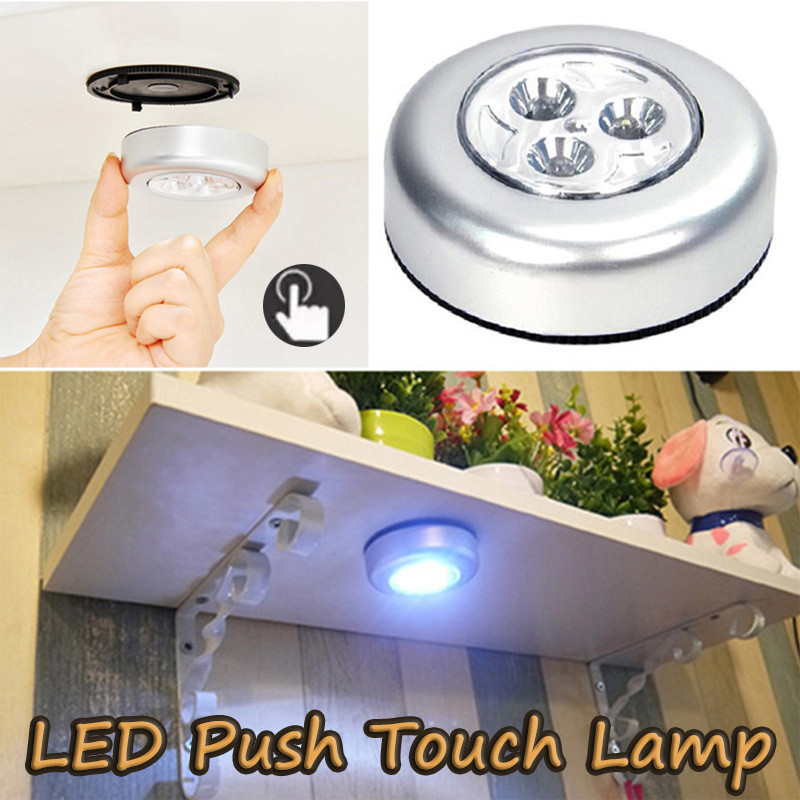 LED Push Touch Lamp Mini Light Car Wireless Reading Light Wall Kitchen ...