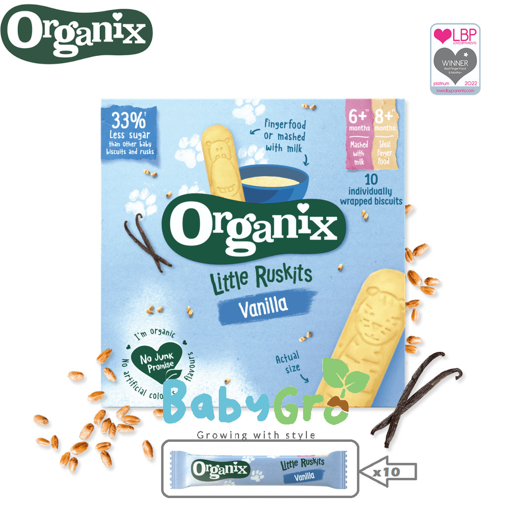 Organix Little Ruskits Vanilla Organic Baby Rusks 60g 6m+ | Perisa ...