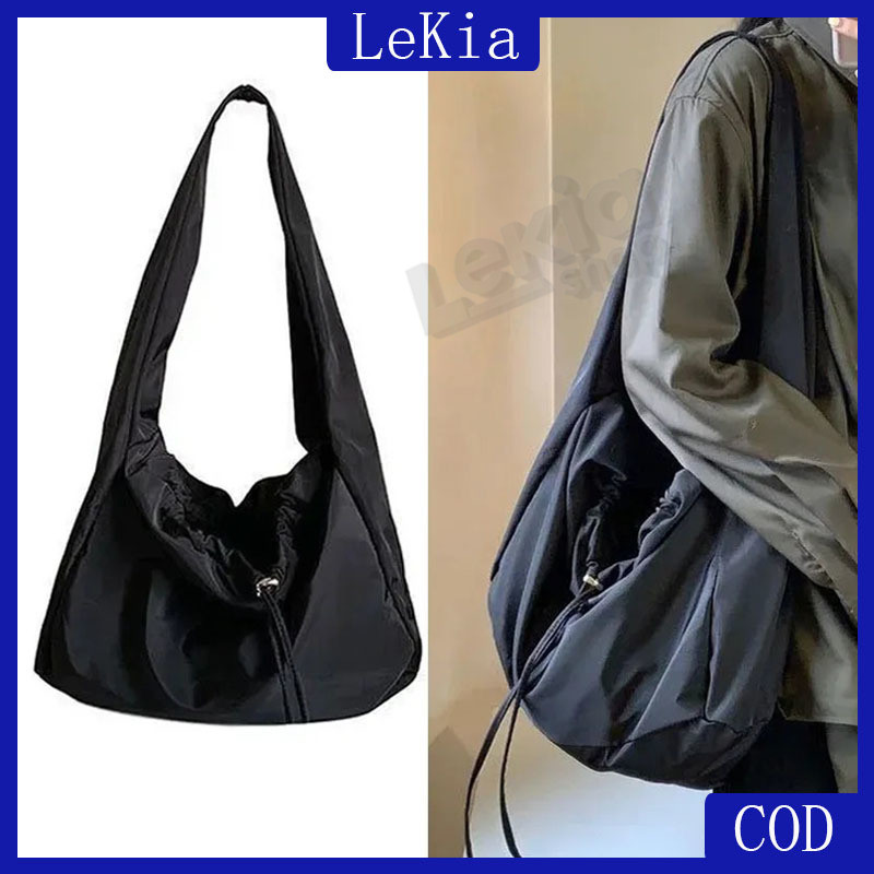 Women Bag Simple Casual Messenger Bag Nylon Bucket Elastic Cord High ...