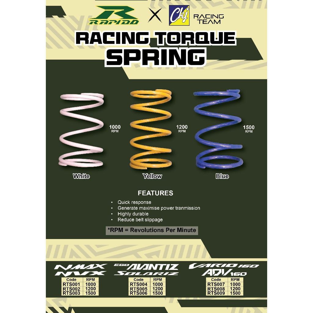 AVANTIZ NMAX NVX ADV 160 VARIO 160 TORQUE SPRING RAPIDO X CKJ RACING ...