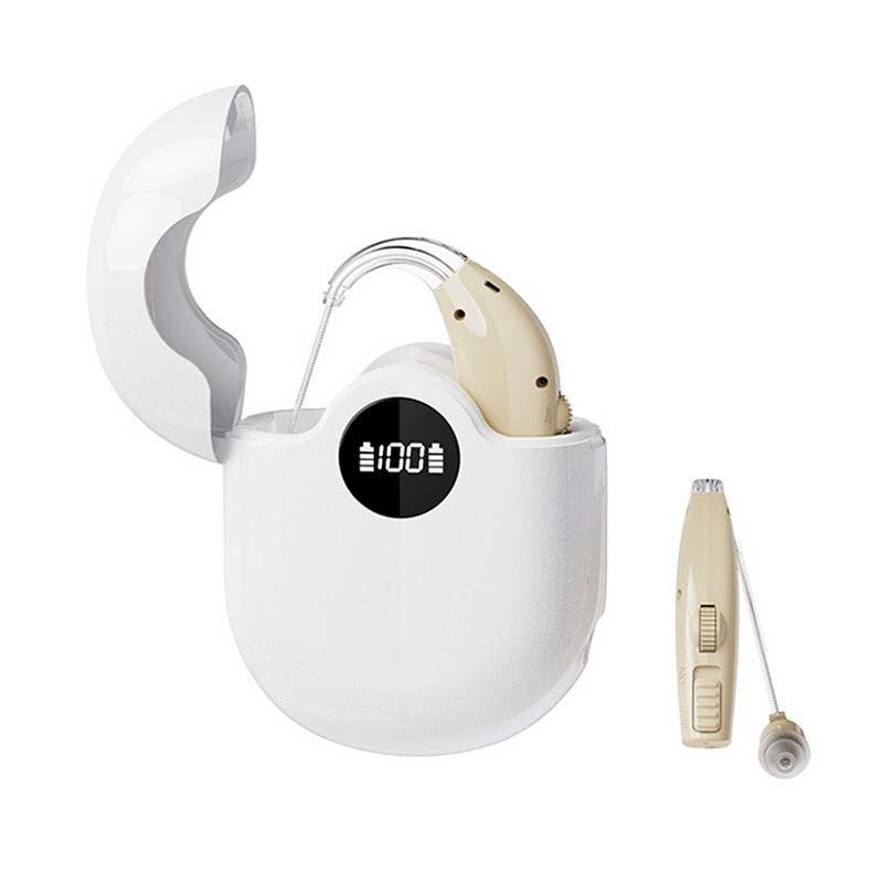 Rechargeable behind-the-ear high-power hearing aid for the elderly ...