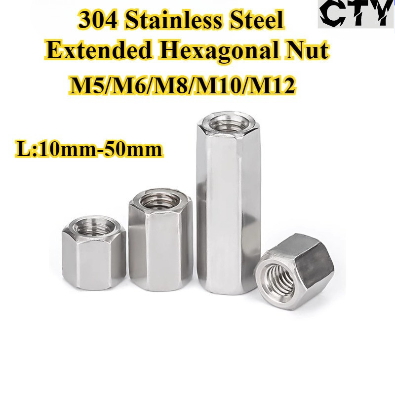 [CTY-JCLM] 304 Stainless Steel, Extended Hexagonal Nut, M5/M6/M8/M10 ...