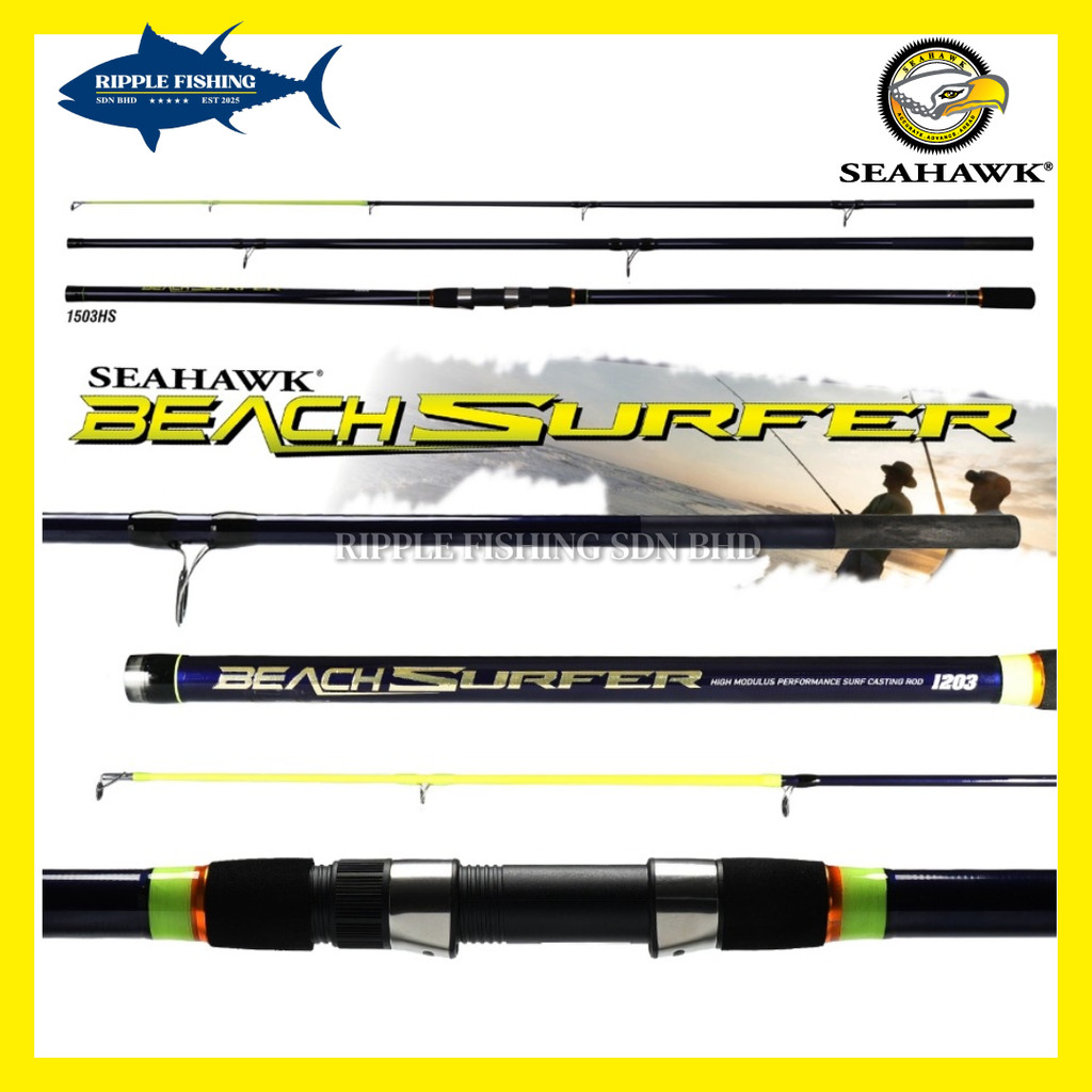 SEAHAWK BEACH SURFER SURF Fluorescent Tip FISHING ROD Surf Rod Joran ...