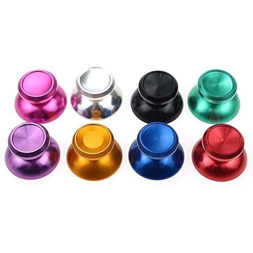 2PCS Green Aluminum 3D Analog Joystick Thumb Grip Caps - Replacement For Xbox 360 Controller - Metal Mushroom Sticks