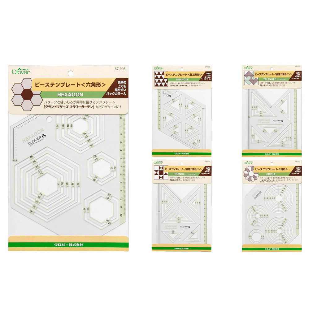 Clover Plastic Hexagon Ruler / Triangle Ruler / Circle Ruler / Template ...