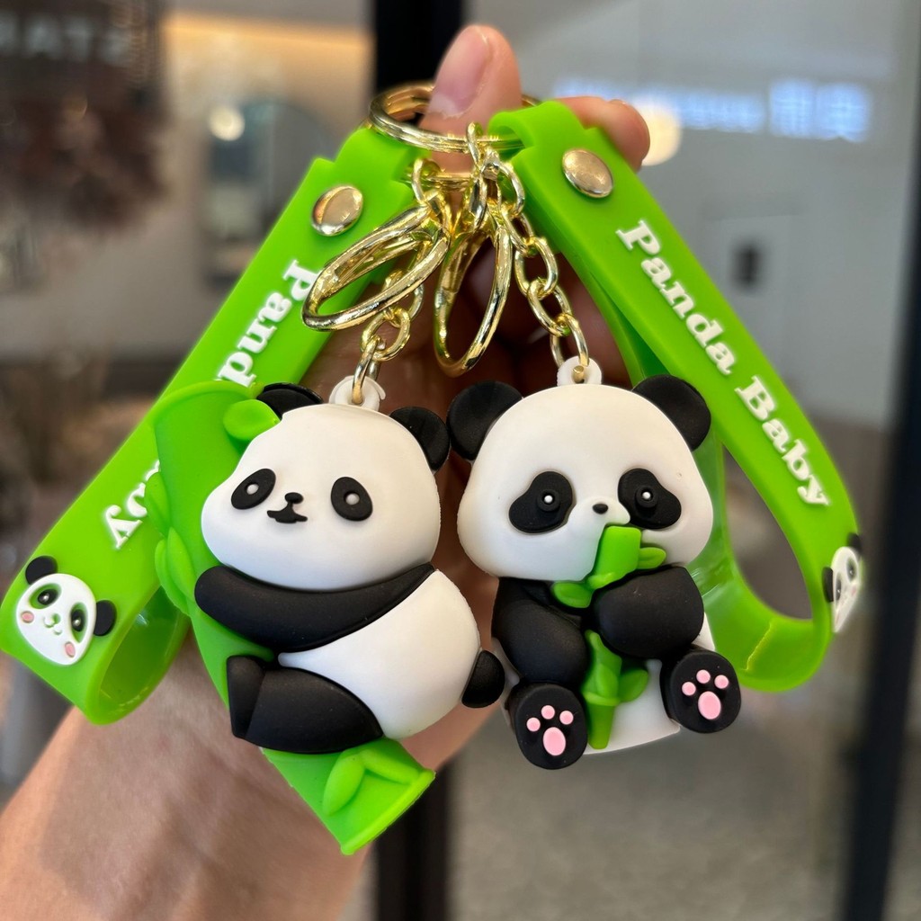 Cartoon Cartoon Hug Bamboo Little Panda Key Ring Pendant Keychain Cute ...
