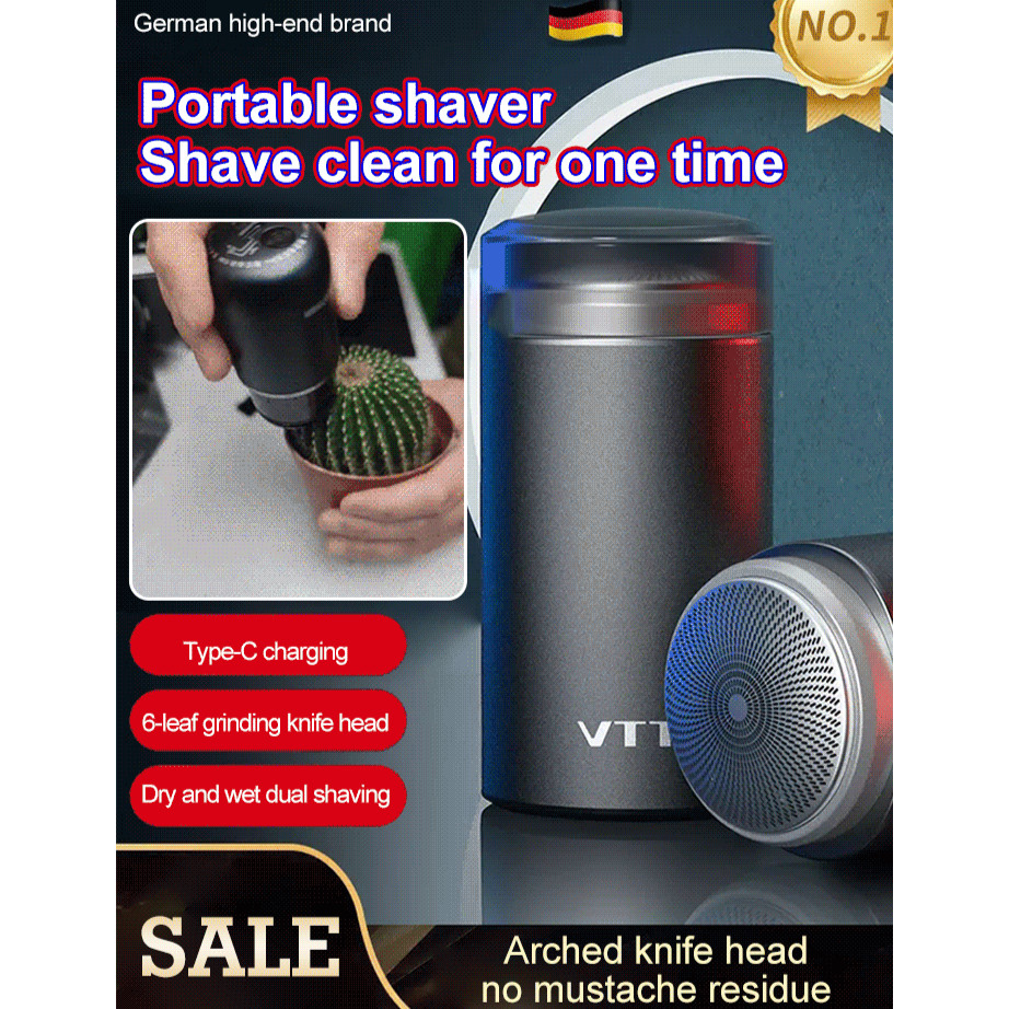 100% Authentic [Shave Clean No Mustache Residue] Electric Mini Shaver ...