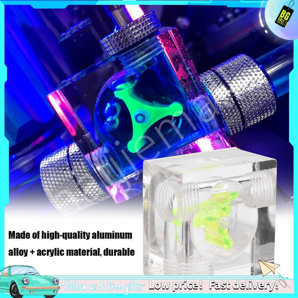 Haijiemall 3 Impeller Water Cooler Flow Meter Indicator for PC Cooling