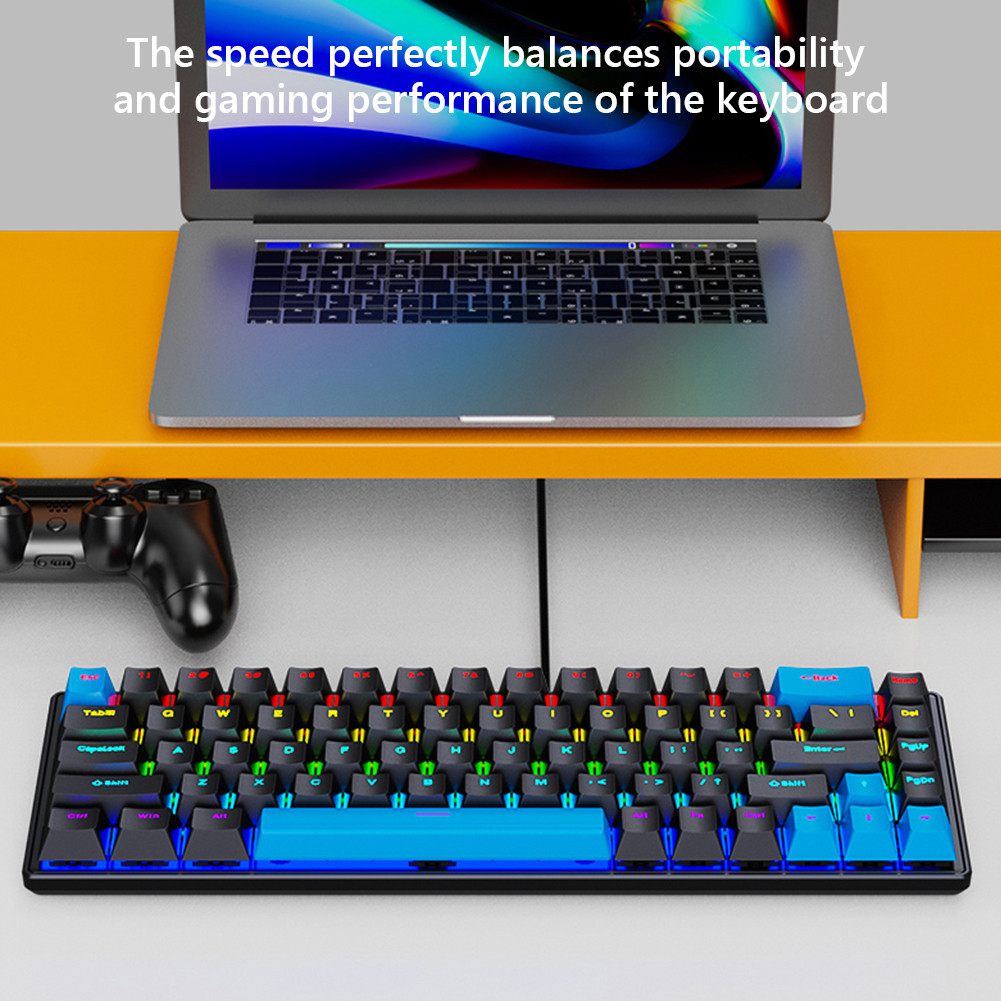 Wired Mechanical Gaming Keyboard 68 Keys Computer Keyboard RGB Hot ...