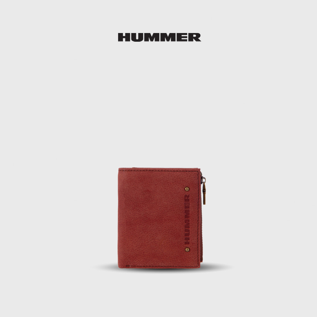 Hummer Men's Bifold Leather Wallet With Side Zip | Shopee Malaysia