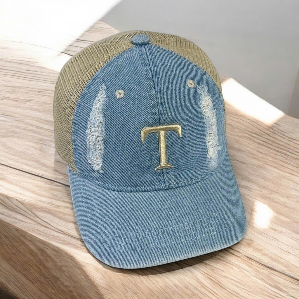 ( Shopee ) Letter Hat - Letter hat, khaki denim letter cap, super nice ...