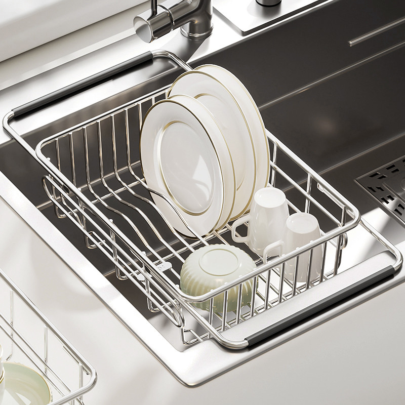 Expandable Stainless Steel Sink Drainer Basket Kitchen Adjustable ...