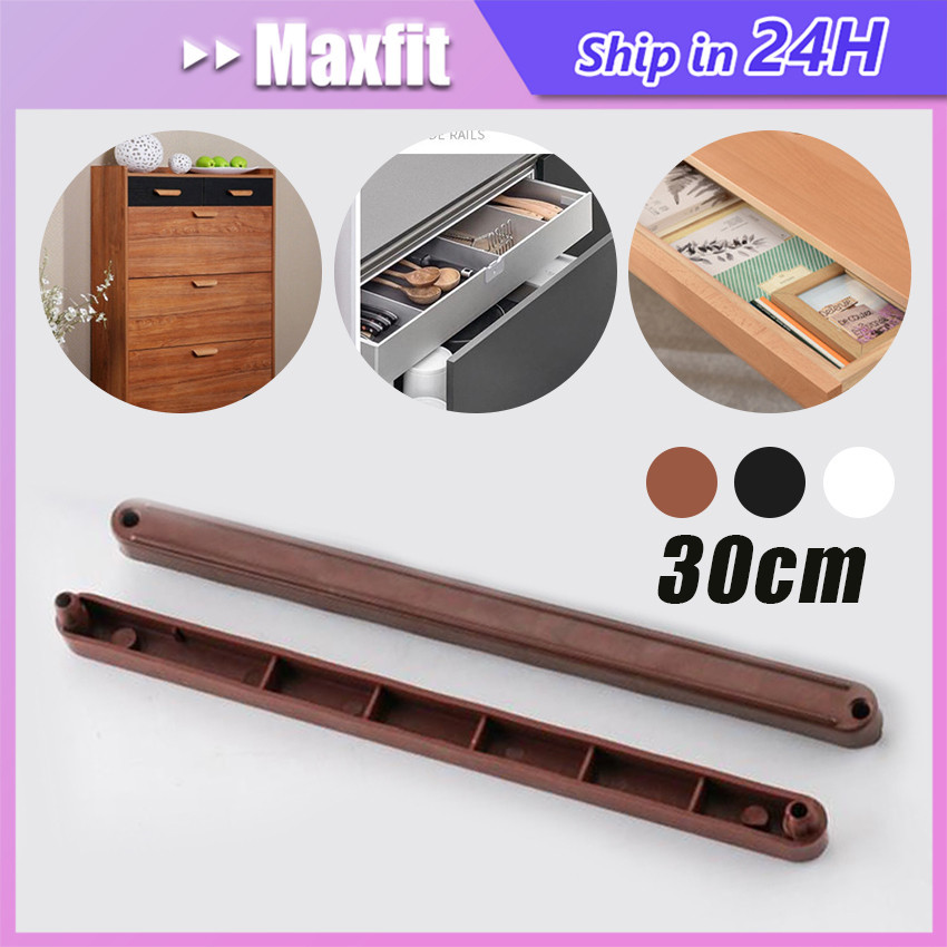 PUTIH HITAM 30cm Plastic Drawer Rail/Pull Drawer Rail/Slow Motion ...