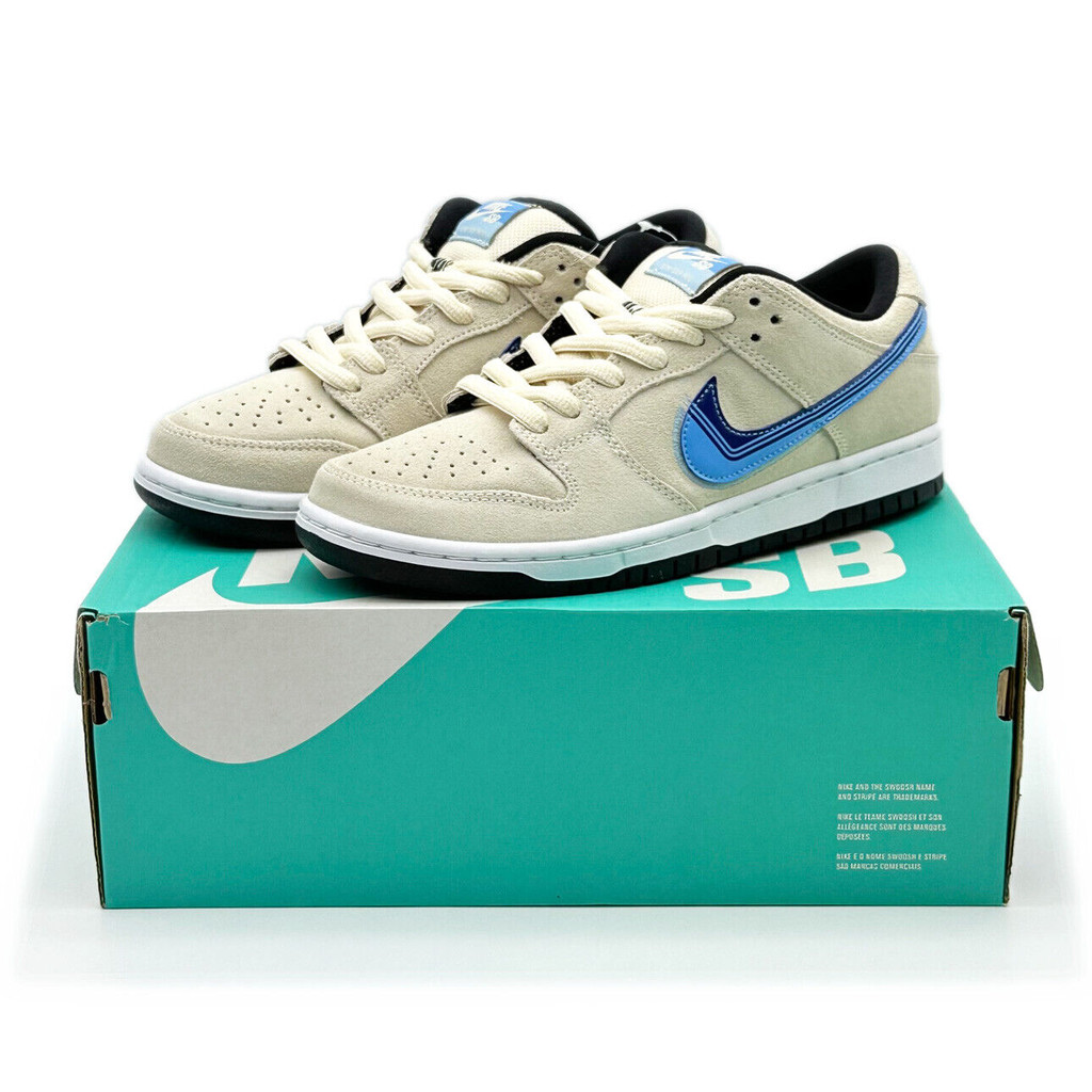 CT6688-200 Nike SB Dunk Low Light Cream Truck It White Blue Black ...