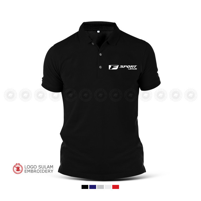 Polo Tee Shirt Cotton F Sport LEXUS ES 250 NX 350 Car Uniform Sales Baju  T-Shirt Murah Lelaki Men Logo Sulam