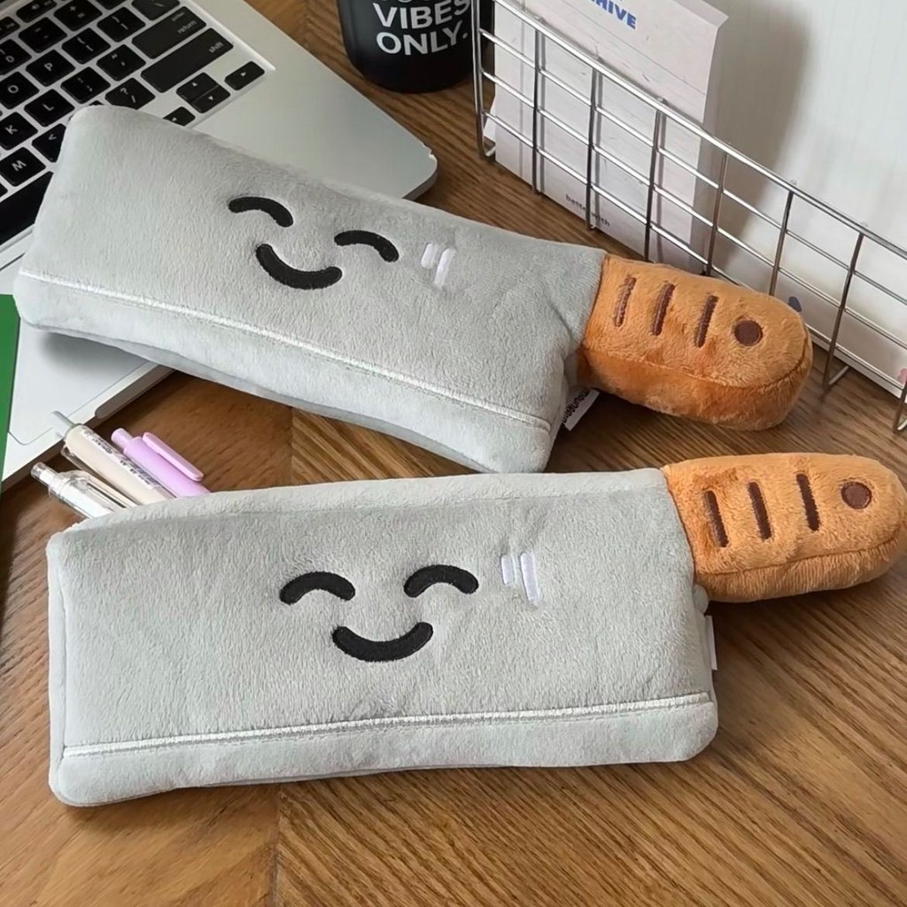 HSYHERE Creative Cute Lovely Funny Happy Animals Bear Frog Face Fruit Strawberry Watermelon Soft Stuffed Surface Clothes Zipper Pencil Box Pencil Case Pencil Holder Pouch Pen Bag - Green Frog - View #7