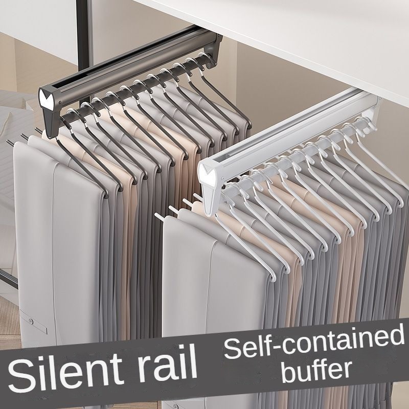 Pull-out Pants Rack Wardrobe Built-in Slide Rail Multifunctional ...