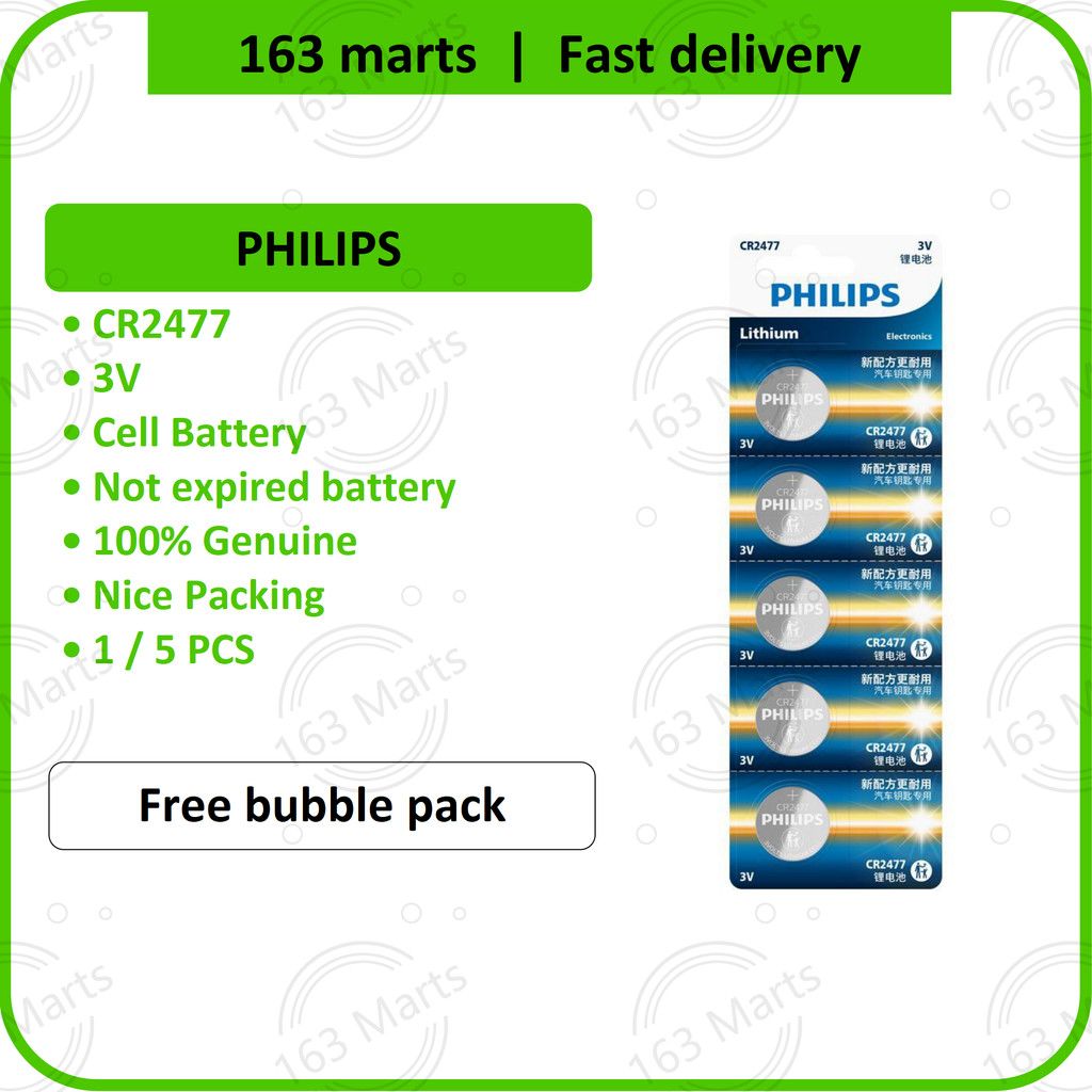 PHILIPS 2477 CR2477 button Battery coin Bateri 3V cell Batteri digital