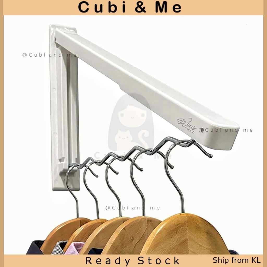 C&M Wall Mounted Retractable Clothes Hanger for Wavy Design Coat Rack