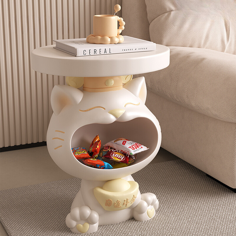Cartoon Coffee Table Lucky Cat Storage Side Table Home Floor ...
