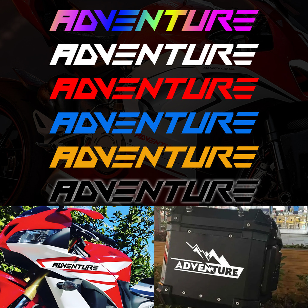 Adventure Letter Sticker Motorcycle Body Trunk Tail Box ADV Adventure ...