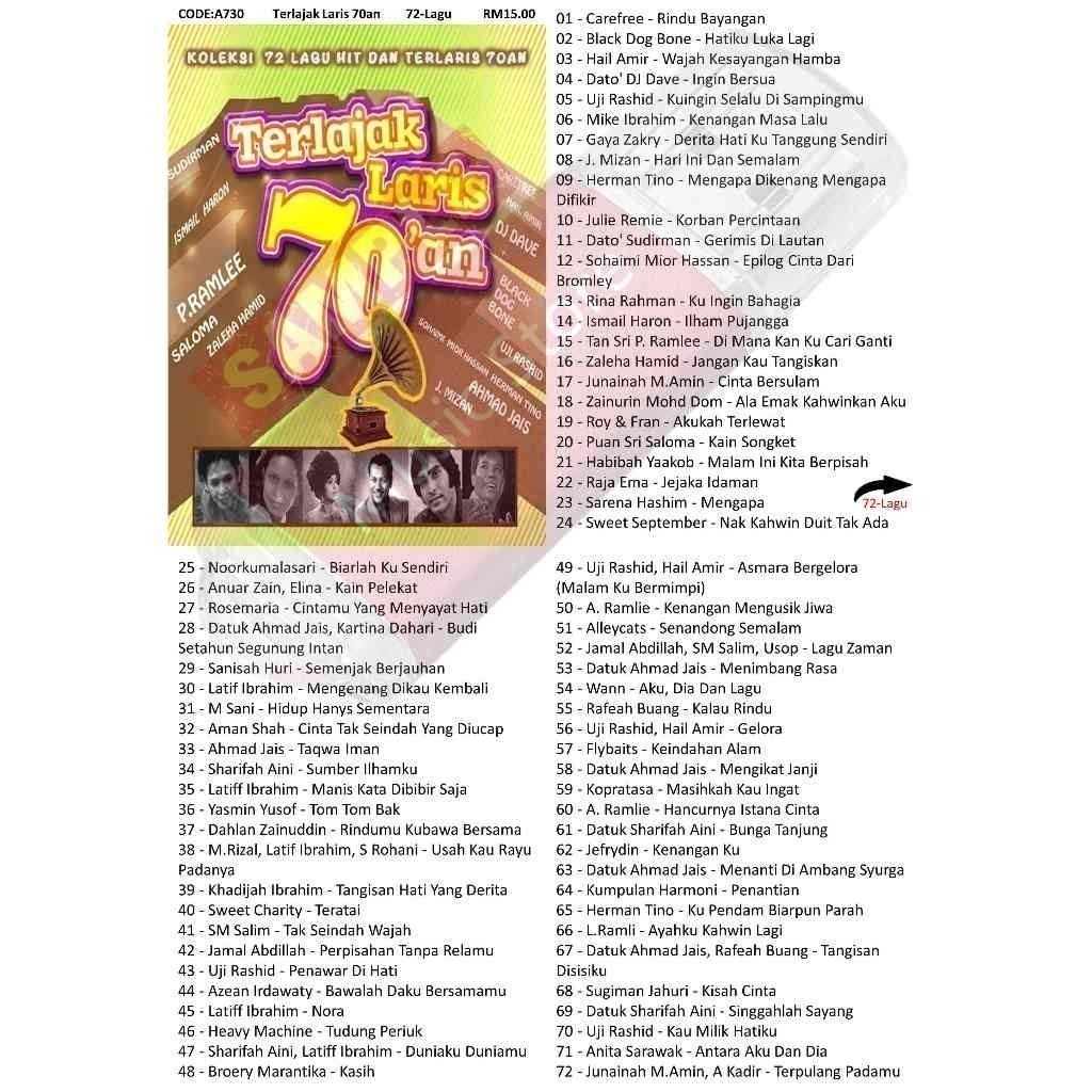 Pendrive Usb Mp3 Lagu Song Terlajak Laris 70an Lama a730 D1 Shopee