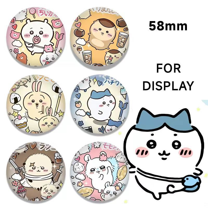 3 Pcs/set Chiikawa Tinplate Badge Cute Cartoon Hachiware Usagi Brooch ...